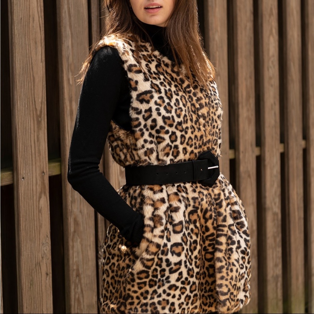 INC International Concepts Leopard Faux-Fur Vest